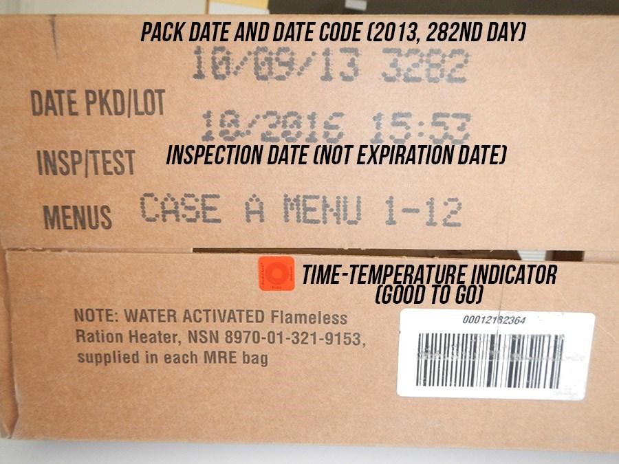 How long do MREs last? 4 MRE Pack date and date code